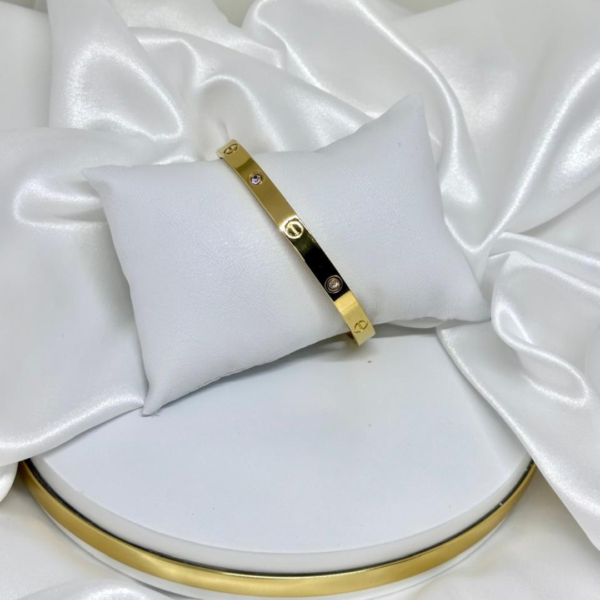 Bracelete inspiração Cartier dourado