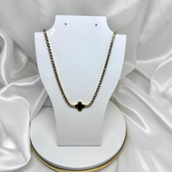 Colar inspiração Van Cleef cordão strass