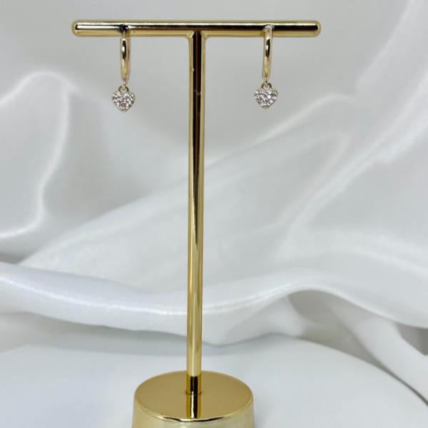 Argolinha coração cravejado dourado