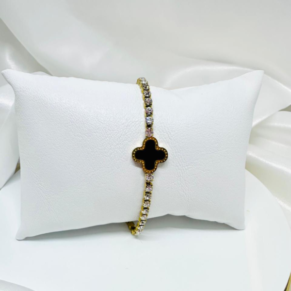 Pulseiras Inspiração Van Cleef Dourada com Strass
