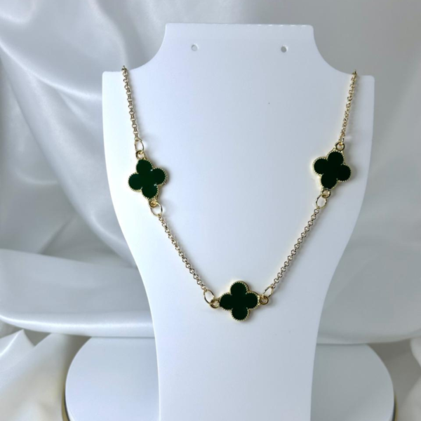Choker trio trevo grande Verde